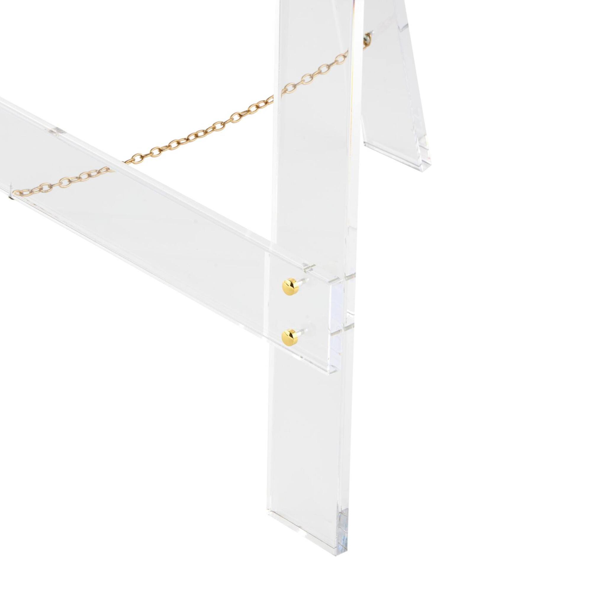57" Clear Acrylic Plastic Adjustable 7-Tier Display Easel with Gold Metal Hardware & Chain Support